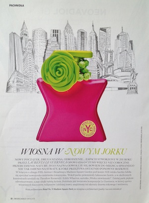 Reklamy perfum w prasie Bond No 9 Madison Square Park